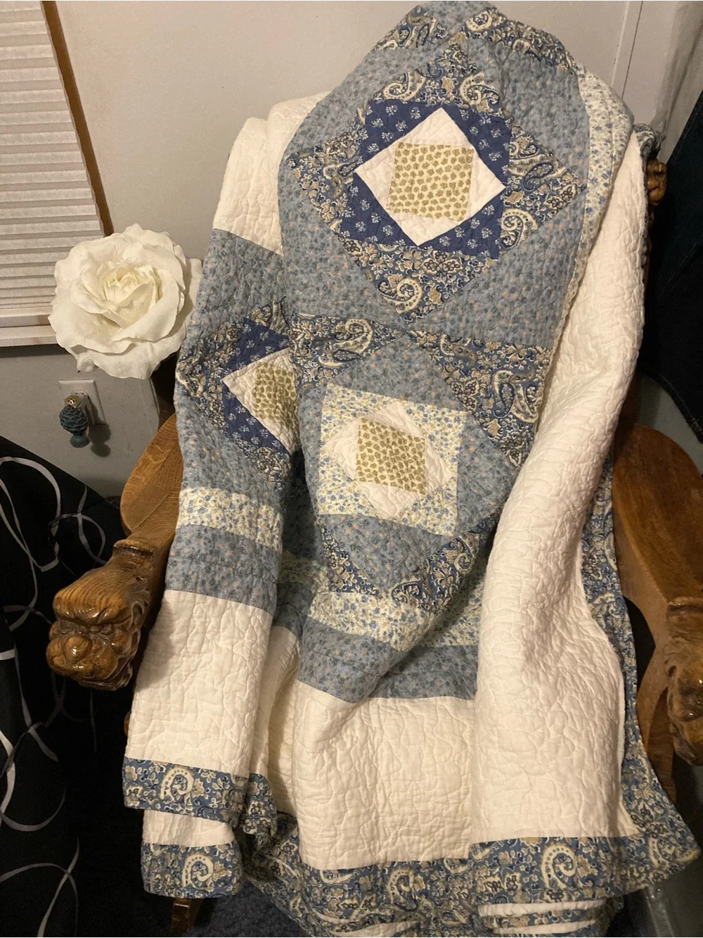 Blue & White Patchwork Quilt
